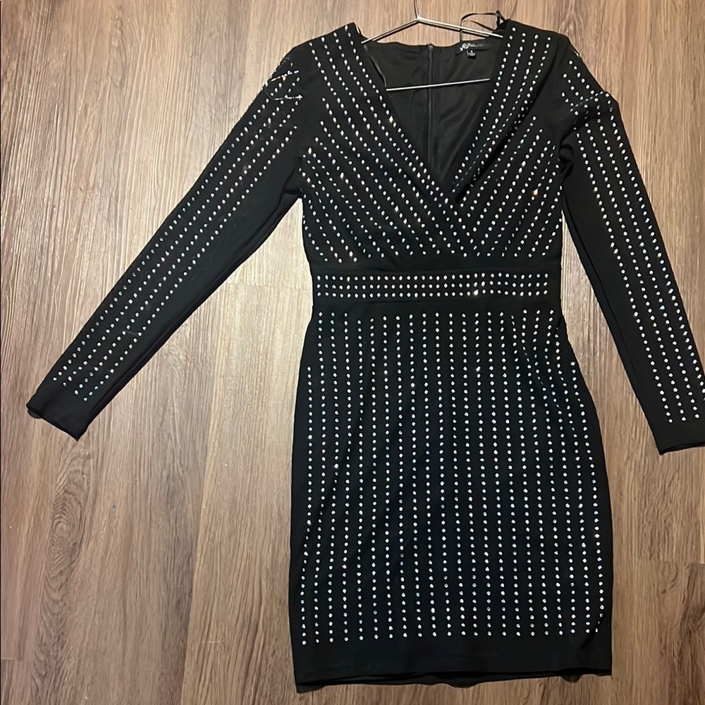 Elegant Black Studded Dress